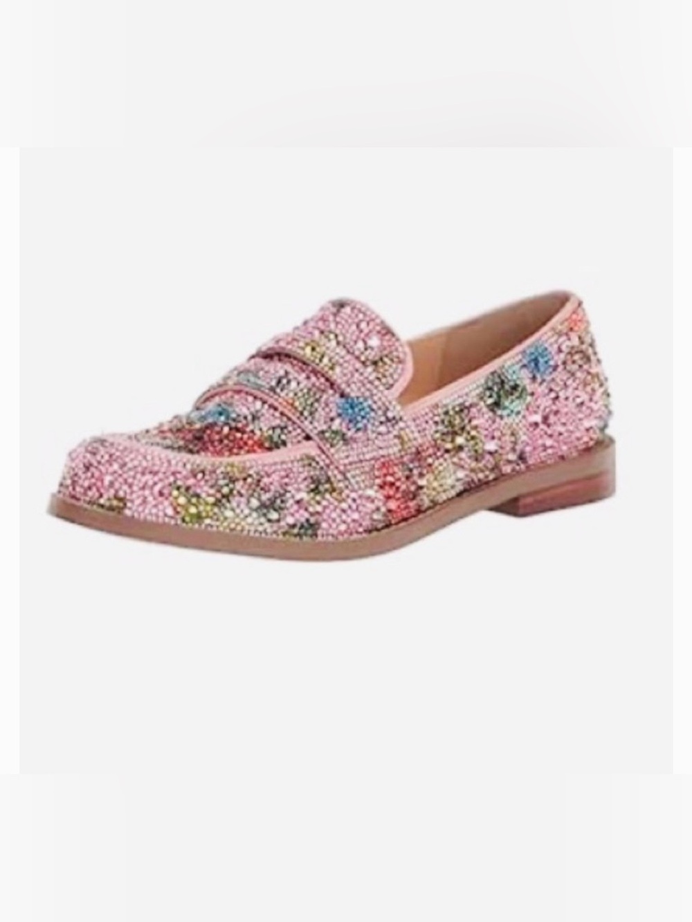 Betsey Johnson Aron floral rhinestone loafers, all-over crystals. Size 9 - Picture 2 of 7